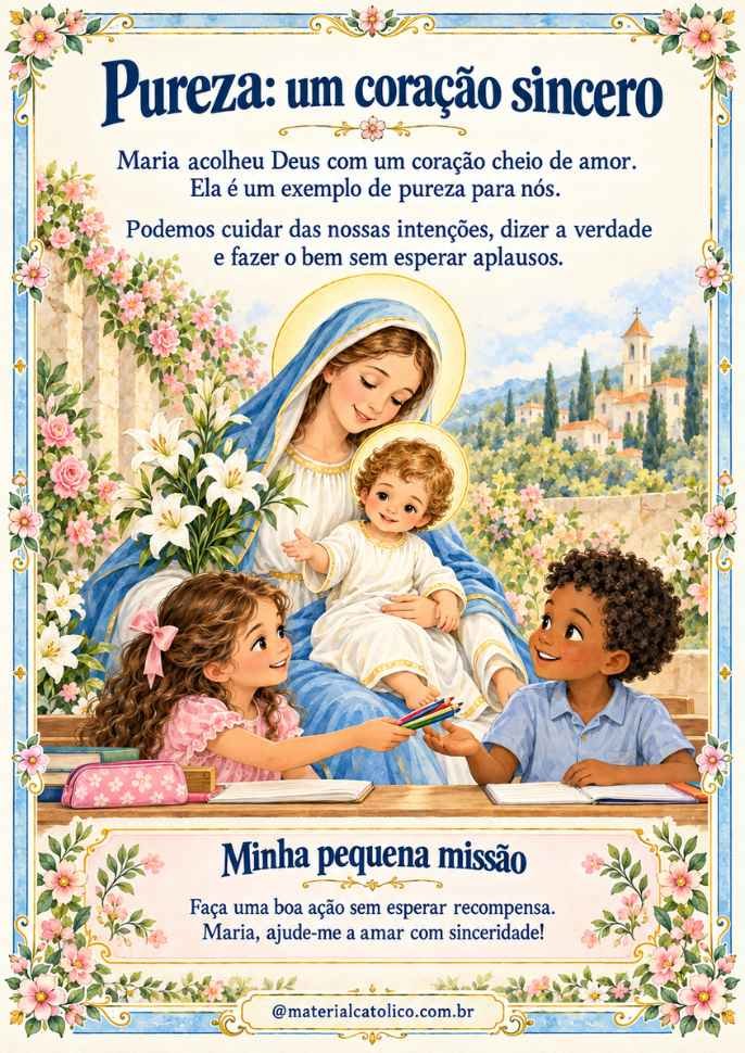 Prévia 2 do livrinho As Virtudes de Maria para Crianças